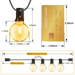 Itopfox 100FT Outdoor String Lights, Waterproof Connectable Shatterproof Outside Light With 50 Edison Spare LED Bulbs Plug In Patio Lights For Indoor -Kitchen Chef GUEST a9399753 969a 4844 aed3 ae013c8a818e