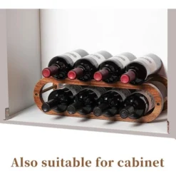 Itopfox Adjustable Wine Rack And Water Bottle Organizer For Cabinet And Countertop - 2 In 1 Acacia Wood Storage Solution -Kitchen Chef GUEST aa0c79d1 cd97 4b0a a51c cdf33e035e68