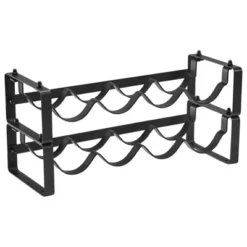 Itopfox Stackable Wine Rack Countertop, Sturdy Freestanding Wine Bottle Holder 2 Tier Tabletop Wine Stand For Pantry Bar Metal Wine Storage Organizer -Kitchen Chef GUEST aa2095f3 0896 44b0 99bd 31fcb7a40424