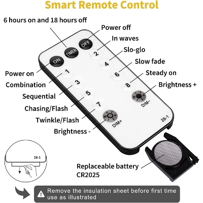 Itopfox Star String Lights Plug In - 100 LED Star Fairy Lights With Remote & Timer, Waterproof For Indoor Outdoor Décor, Warm White 8 Itopfox Star String Lights Plug In - 100 LED Star Fairy Lights With Remote & Timer, Waterproof For Indoor Outdoor Décor, Warm White - Image 6