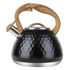 Itopfox Tea Kettle With Wood Handle, Loud Whistling Stainless Steel Teapot For Stovetops, Diamond Design, 2.7-Quart Black -Kitchen Chef GUEST b21e41ef 13b5 42e2 ac1f db7b71d3ad30