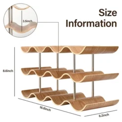 Itopfox Countertop Wine Rack - 12 Bottle Freestanding Wine Holder Stand - 3 Tier Wooden Storage - Wavy Organizer For Cabinet Pantry Kitchen Bar -Kitchen Chef GUEST b398fa99 850e 4a04 ab52 81d24c8e093f