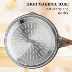 Itopfox Nonstick Skillet With Lid, Deep Frying Pan, Saute Pan, Stay-cool Handle, Healthy Stone Cookware, Induction Compatible