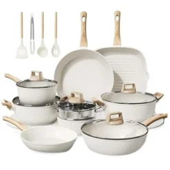 Itopfox 24 Pcs Non Stick Ceramic Cookware Set, Healthy Non Toxic Kitchen Cookware With Large Capacity, Induction Compatible, PFAS Free, Cream White -Kitchen Chef GUEST b52cf49d abb9 46b1 8d35 57f3bd03a0fd