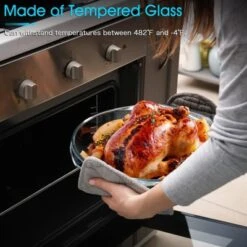 Itopfox Round Glass Casserole Dish With Lid, 4QT Large Microwave Safe Bowl For Cooking, Baking, And Serving, Dishwasher Safe -Kitchen Chef GUEST b532ba7f 615e 43ad a03e dba457cd7b02