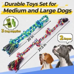 Itopfox Heavy Duty Dog Rope Toys For Aggressive Chewers, Tough Tug Of War Toys For Large, Medium & Small Dogs – 5 Pack With 2 Ropes & 3 Supplies -Kitchen Chef GUEST b5996307 64c9 420f 97bc 44ddd9caa927