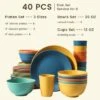 Itopfox 40-Piece Premium Wheat Straw Dinnerware Set, Service For 8, Unbreakable Plates & Bowls, Dishwasher & Microwave Safe, Eco-Friendly Kitchenware -Kitchen Chef GUEST b5a0bd98 0d10 46ba 9cea 706653f39f4f
