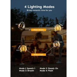 Itopfox 38Ft Outdoor String Lights With Remote & 15 Shatterproof LED Bulbs - Waterproof Patio Hanging Lamps For Porch Balcony Bistro Cafe -Kitchen Chef GUEST b5ac377c ab76 4976 a279 da129330d4c6