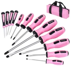Itopfox 12-Piece Pink Magnetic Screwdrivers Set With Slotted Phillips And Precision Screwdrivers, Repair Tool Kit With Storage Bag -Kitchen Chef GUEST b6b3a246 5dfe 441e 8427 104577ec0a2b