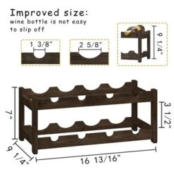 Itopfox Freestanding 2-Tier Bamboo Wine Rack For 8 Bottles, Countertop Cabinet Holder, Storage Shelf For Bar, Pantry, Wine Cellar, Basement -Kitchen Chef GUEST b84ec9d6 e6e9 4b43 bc1e 20a5deed9efe