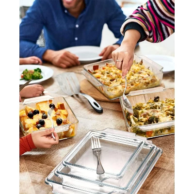Itopfox Square Glass Baking Dish With Lid, Microwave, Oven & Dishwasher Safe Bakeware For Casseroles, Desserts & More 8 Itopfox Square Glass Baking Dish With Lid, Microwave, Oven & Dishwasher Safe Bakeware For Casseroles, Desserts & More - Image 6