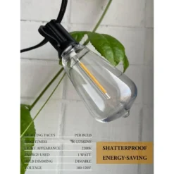 Itopfox Outdoor String Lights Waterproof 400FT Shatterproof Patio Lights With 212 Vintage Dimmable LED Edison Bulbs For Backyard Fence Garden