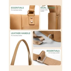 Itopfox Neoprene Diaper Bag Tote With Changing Station, 14 Pockets Large Capacity Travel Baby Bag, Convertible Diaper Tote, Brown -Kitchen Chef GUEST b901438f 66b4 472b a228 17315aae0e0b