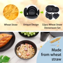 Itopfox Wheat Straw Dinnerware Set For 8, Includes Plates, Bowls & Cups, Unbreakable & Dishwasher Safe, Perfect For Parties, Picnics & Everyday Use -Kitchen Chef GUEST ba0e2816 ab1c 4b0b 9a87 b86f280cd753