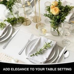 Itopfox 40-Piece Stainless Steel Flatware Set For 8, Hammered Square Silverware With Mirror Finish, Dishwasher Safe Cutlery Set For Home & Restaurant -Kitchen Chef GUEST bc94986f c0a5 4213 9b3f a1fbec8d2624