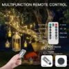 Itopfox 200 LED Outdoor String Lights, Warm White Christmas Fairy Light With Remote, Twinkle Lights For Bedroom, Dorm, Patio, Tapestry, Backyard