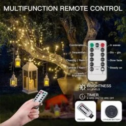 Itopfox 200 LED Outdoor String Lights, Warm White Christmas Fairy Light With Remote, Twinkle Lights For Bedroom, Dorm, Patio, Tapestry, Backyard