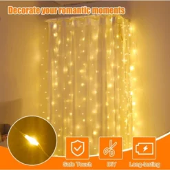 Itopfox Warm White LED Fairy Curtain String Lights With Remote Control For Wedding, Party, Home, Garden, Indoor Decorations 11 Itopfox Warm White LED Fairy Curtain String Lights With Remote Control For Wedding, Party, Home, Garden, Indoor Decorations -Kitchen Chef GUEST be67552a 3cb5 409f b53b 0c5c4549333b