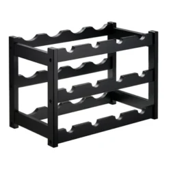 Itopfox 3-Tier Bamboo Wine Rack, Sturdy And Durable Wine Storage Cabinet Shelf For Pantry, Kitchen, Holds 12 Bottles Securely -Kitchen Chef GUEST bec6d720 1114 4006 8660 2ad460f7f9b7