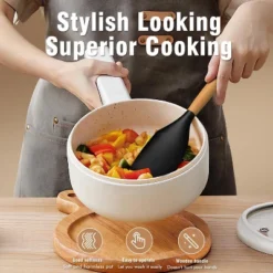 Itopfox Silicone Cooking Utensils Set With Wooden Handles, Heat Resistant Kitchen Tools For Non-Stick Cookware Includes Spatulas, Ladle, Whisk, Tongs -Kitchen Chef GUEST bedb33bb 42c5 4a9e 948c 6b1ae1d2894c