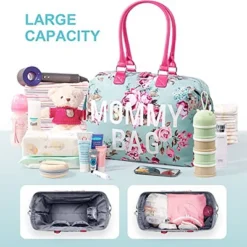 Itopfox Floral Mommy Bag 3-Piece Set, Large Capacity Waterproof Tote For Hospital, Travel, And Daily Use With Organizer Pouches (Blue Floral) -Kitchen Chef GUEST bf5e4121 4cd8 4c6d 8bb6 b2fb87cb8b87