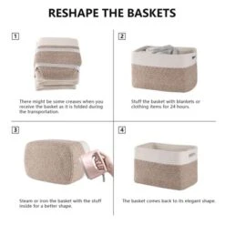Itopfox 4 Pack Woven Storage Baskets For Organizing Toys, Books, Towels, And Clothes - Durable And Stylish Gift Basket Bins For Shelves -Kitchen Chef GUEST bfd64a5c 5027 4579 accf ce70e3811a09
