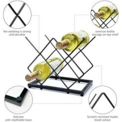 Itopfox Small Wine Rack Countertop, 5-Bottle Metal Holder For Home Kitchen Bar, Tabletop Storage For Cabinet Pantry -Kitchen Chef GUEST bffa8d88 20dc 4d3c 9c9c b79476220b44