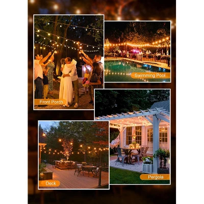 Itopfox Outdoor String Lights, 50FT 25 G40 Bulbs Shatterproof Patio Lights, IP65 Waterproof Dimmable Hanging Connectable Globe LED For Backyard 6 Itopfox Outdoor String Lights, 50FT 25 G40 Bulbs Shatterproof Patio Lights, IP65 Waterproof Dimmable Hanging Connectable Globe LED For Backyard - Image 4