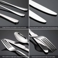 Itopfox 20-Piece Stainless Steel Flatware Set, Mirror Polished Cutlery Set For 4, Includes Knives, Spoons, Forks, Dishwasher Safe For Daily Use -Kitchen Chef GUEST c079fc4e 8301 4669 9281 7b0d9b56e37b