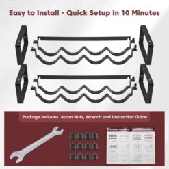 Itopfox Stackable Wine Rack Countertop, Sturdy Freestanding Wine Bottle Holder 2 Tier Tabletop Wine Stand For Pantry Bar Metal Wine Storage Organizer -Kitchen Chef GUEST c15b4e1d eedd 454c 95cd 50a13f3d98bd