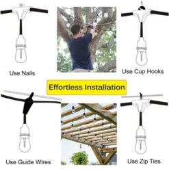 Itopfox Outdoor LED String Lights 100FT Heavy-Duty Patio Lights With 32 Dimmable Shatterproof Bulbs For Gazebo Pergola Bistro -Kitchen Chef GUEST c366c35b 7eb3 494e a436 06182661e12b