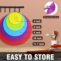 Itopfox Silicone Lids - 5 Pack Heat Resistant Microwave Splatter Cover, Reusable Suction Lids For Food Storage Fits Bowls, Cups, Skillets, Plates -Kitchen Chef GUEST c3a3fc57 26e2 4266 90d0 e759ab9a4e67