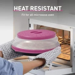 Itopfox Collapsible Microwave Splatter Cover With Vent Holes, Foldable Lid For Dishes & Bowls, Multi-Use Kitchen Splatter Guard & Colander (Purple) -Kitchen Chef GUEST c4f0d9dc b36a 4e15 8841 555bc25fe7de