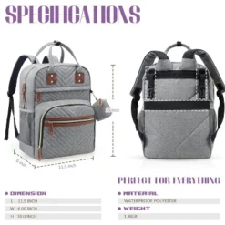 Itopfox Diaper Backpack For Baby Essentials, Multi-Function Waterproof Travel Tote With Stroller Straps & Pacifier Case - Grey -Kitchen Chef GUEST c5348834 6798 4433 842f 4917d1c7821b