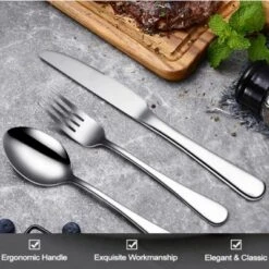 Itopfox 49-Piece Stainless Steel Silverware Set With Cutlery Organizer, Service For 8 With Steak Knives And Kitchen Utensils -Kitchen Chef GUEST c571bd8a 1d96 41ce 957b df2b141441d2