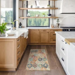 Itopfox Moroccan Trellis Washable Rug, Kitchen Rugs For Entryway Bathroom Non-Slip Indoor Door Mat Ultra-Thin Small Oriental Throw Carpet For Bedroom -Kitchen Chef GUEST c5d05e4c 5d3c 4112 9faf ccff8a78c388