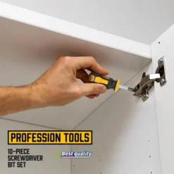 Itopfox 10-Piece Magnetic Screwdrivers Set With 5 Phillips & 5 Slotted Tips, Professional Cushion Grip For Comfort & Control, Includes Storage Bucket -Kitchen Chef GUEST c5f47300 3415 4a2e 8464 031ebf30b83b