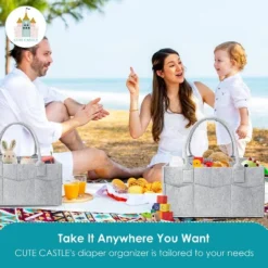 Itopfox 2-Pack Diaper Caddy Organizer With Handle, Portable Nursery Storage Bin For Baby Essentials, Grey -Kitchen Chef GUEST c6075741 4a2d 4441 bbec 5fb1c9994ee8