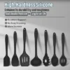 Itopfox 7-Piece Silicone Cooking Utensils Set, Heat Resistant Kitchen Tools With Spatula, Ladle, Spoon & Pasta Server For Non-Stick Cookware