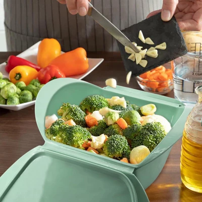 Itopfox Microwave Steamer, 2-Pack Silicone Food Steamer For Cooking, Vegetable Pot With Lids Vegetables Fish Prep Meal Food, Microwave & Freezer Safe 5 Itopfox Microwave Steamer, 2-Pack Silicone Food Steamer For Cooking, Vegetable Pot With Lids Vegetables Fish Prep Meal Food, Microwave & Freezer Safe - Image 3