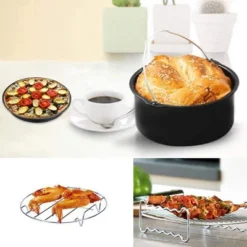 Itopfox 9 Inch Air Fryer Accessories Set With Cupcake Pan, Pizza Pan, Silicone Baking Cup, Recipe Cookbook For 5.3Qt - 6.8Qt Air Fryers -Kitchen Chef GUEST c7f0962f 720d 4d24 978c f74367258c7d
