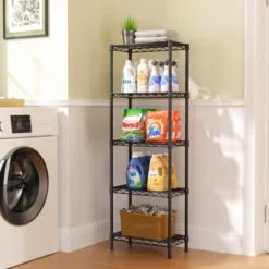 Itopfox 5-Tier Adjustable Wire Shelving Unit For Kitchen, Closet, Laundry, Bathroom, Pantry Organization With Narrow Mesh Gaps, Black -Kitchen Chef GUEST c834d54f 0dcf 49fd 9ae5 c52c0203374a