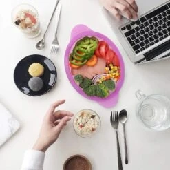 Itopfox Microwave Steamer Cooker Collapsible Bowl With Handle & Lid For Vegetables, Fish, Meal Prep - BPA Free, Dishwasher Safe, Easy Storage, Purple -Kitchen Chef GUEST c87b25c6 62e3 4407 a4ee 088c8fc68e94