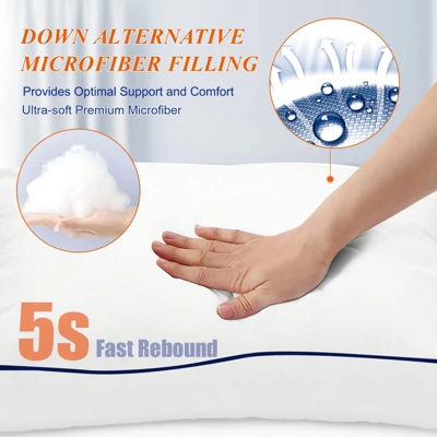 Itopfox Bed Pillows For Sleeping - Medium Soft, Queen Size Set Of 2, Cooling Hotel Quality For Back, Stomach Or Side Sleepers 4 Itopfox Bed Pillows For Sleeping - Medium Soft, Queen Size Set Of 2, Cooling Hotel Quality For Back, Stomach Or Side Sleepers - Image 2