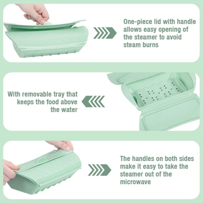 Itopfox Microwave Steamer, 2-Pack Silicone Food Steamer For Cooking, Vegetable Pot With Lids Vegetables Fish Prep Meal Food, Microwave & Freezer Safe 6 Itopfox Microwave Steamer, 2-Pack Silicone Food Steamer For Cooking, Vegetable Pot With Lids Vegetables Fish Prep Meal Food, Microwave & Freezer Safe - Image 4