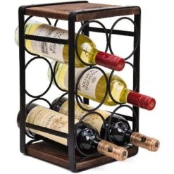 Itopfox Rustic Wood Countertop Wine Rack For 6 Bottles, No Assembly Required, Elegant Brown Finish For Kitchen Or Bar Display 15 Itopfox Rustic Wood Countertop Wine Rack For 6 Bottles, No Assembly Required, Elegant Brown Finish For Kitchen Or Bar Display -Kitchen Chef GUEST cb202da7 3a66 4626 b247 c5e684317911