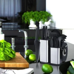 Itopfox 18-Piece Kitchen Utensils Set With Sharp Knives, Stainless Steel Holder And Cutting Board For Cooking -Kitchen Chef GUEST cb43d005 5c8d 4073 a482 65881b84d7a8