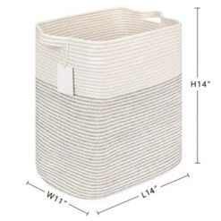 Itopfox Fabric Cotton Rope Storage Basket With Handles, Decorative Woven Basket For Living Room, Closet Organizer For Blankets, Toys, Laundry -Kitchen Chef GUEST cb7a292b 2785 461e 9417 ad00eead8407