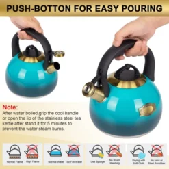 Itopfox Stainless Steel Whistling Tea Kettle For Stovetop, 3.1 Quart Teapot With Heat Proof Handle, Food Grade Safe For Gas Electric Induction -Kitchen Chef GUEST ccac3ce3 9dad 4189 a396 6e52577229bf