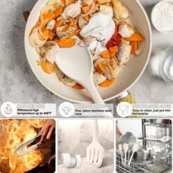 Itopfox 22-Piece Silicone Kitchen Utensil Set, Heat Resistant Cooking Tools With Spatula, Spoon, Whisk, Dishwasher Safe Gadgets For Nonstick Cookware -Kitchen Chef GUEST ccad6546 e3f1 4ae9 aeef 4af4ef9447bb